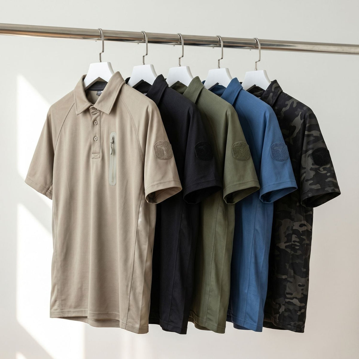 Men's Quick Dry Outdoor Polo Shirt With Zip Chest Pocket