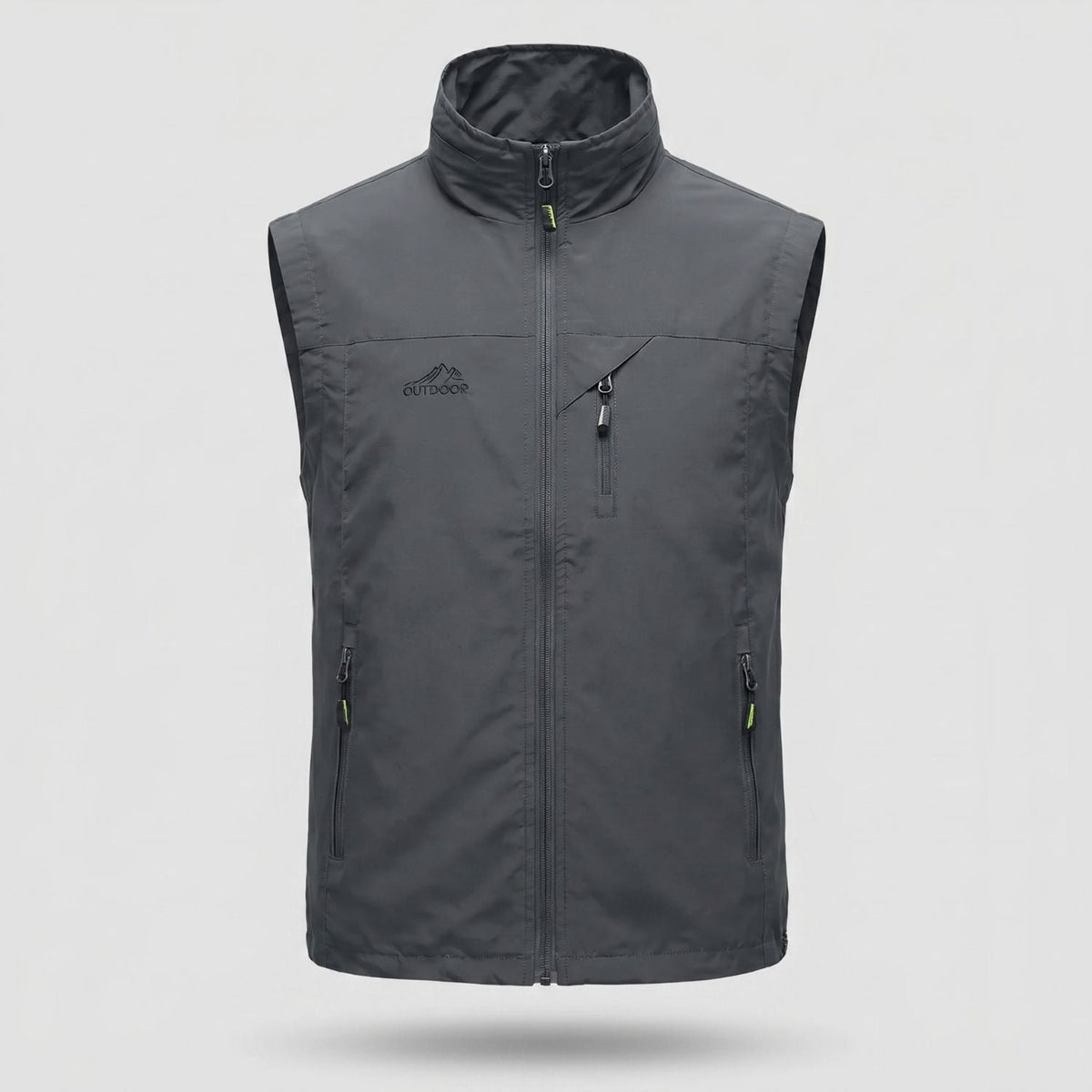 Men's Lightweight Hiking Vest with Zip Pockets and Mesh Lining