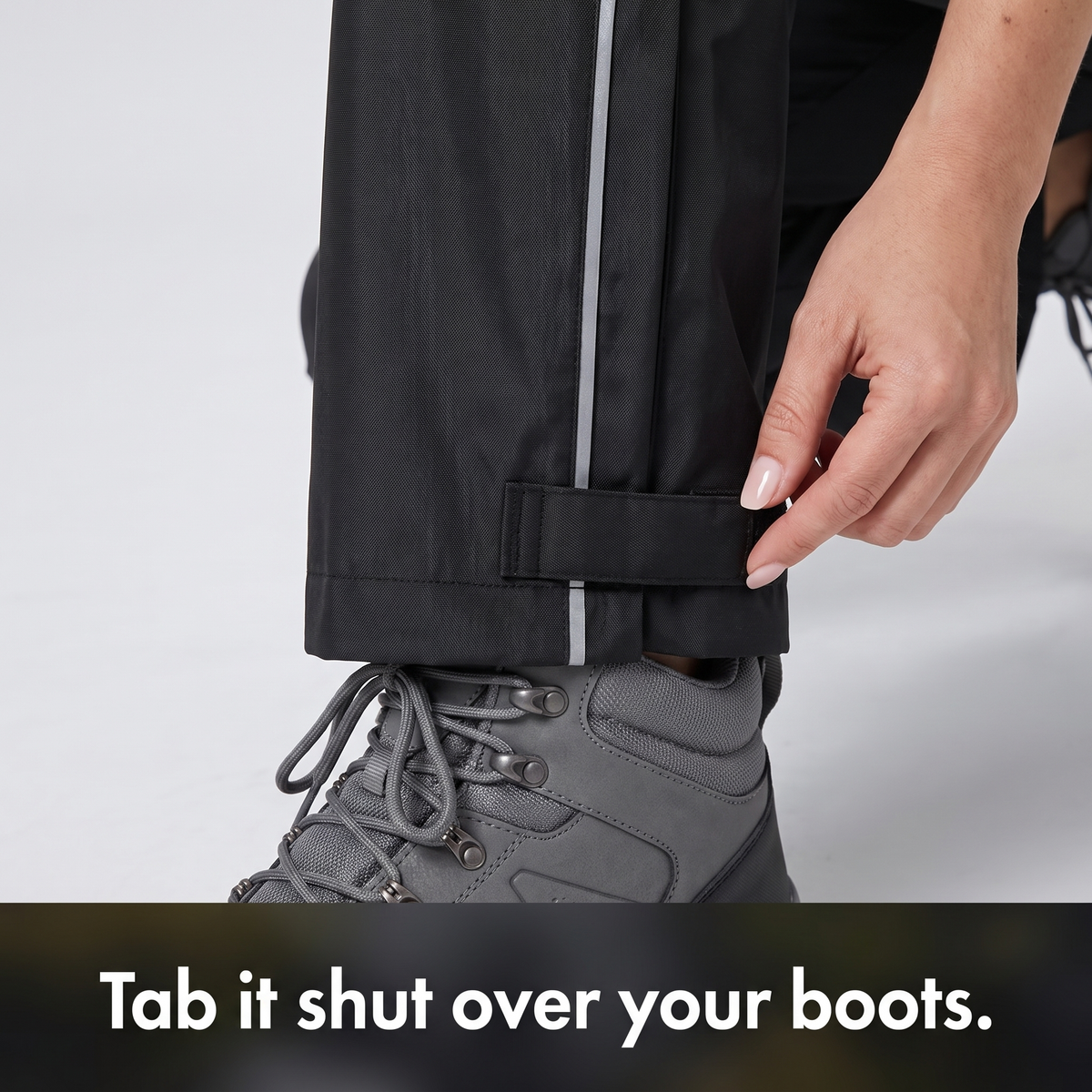 Women's Lightweight Rain Trousers with Zip Pockets and Reflective Leg Strips