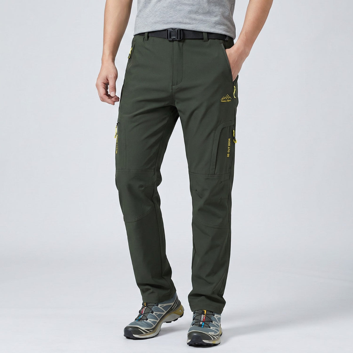Men's Quick Dry Hiking Pants With Zip Cargo Pockets And Mesh Lining