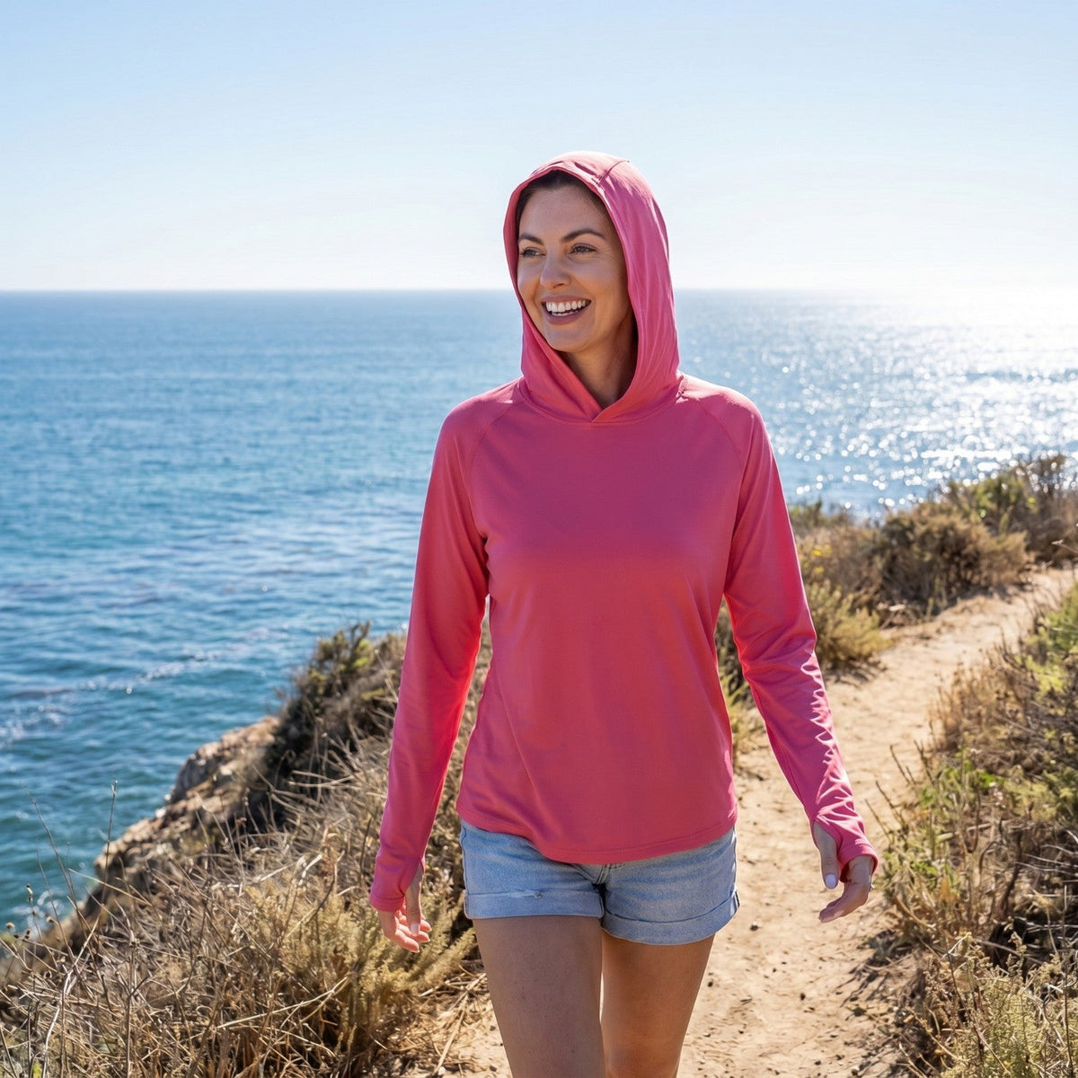 Women's Lightweight Hooded Sun Hoodie UV Protection Top