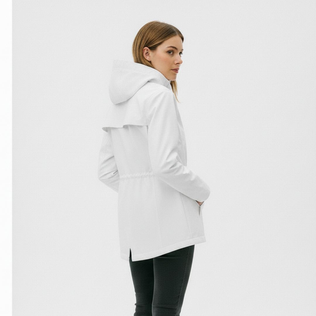 Women's Long Waterproof Windproof Hooded Raincoat