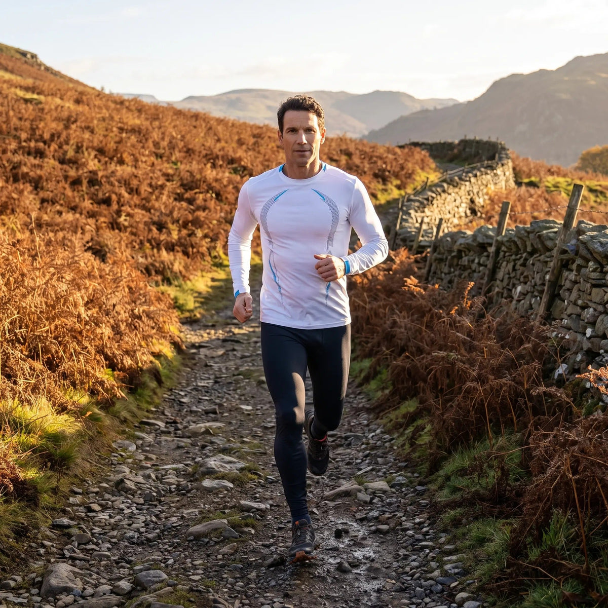 Men's Long Sleeve Quick Dry Running Top With Stretch Knit