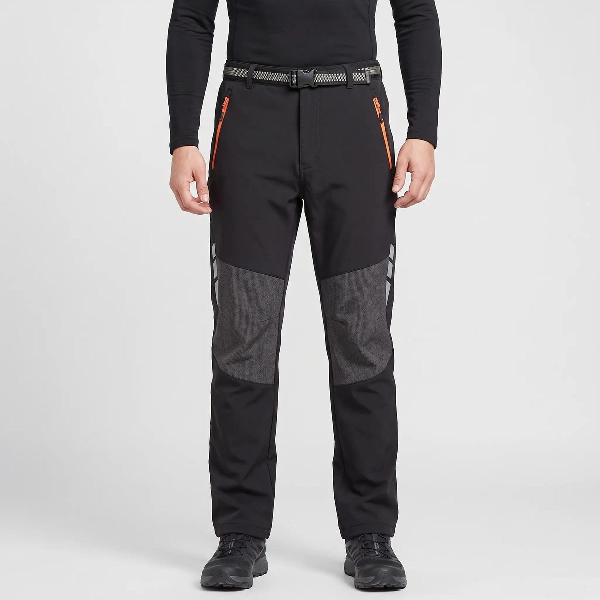 Men's Insulated Softshell Hiking Pants With Fleece Lining And Reinforced Knees