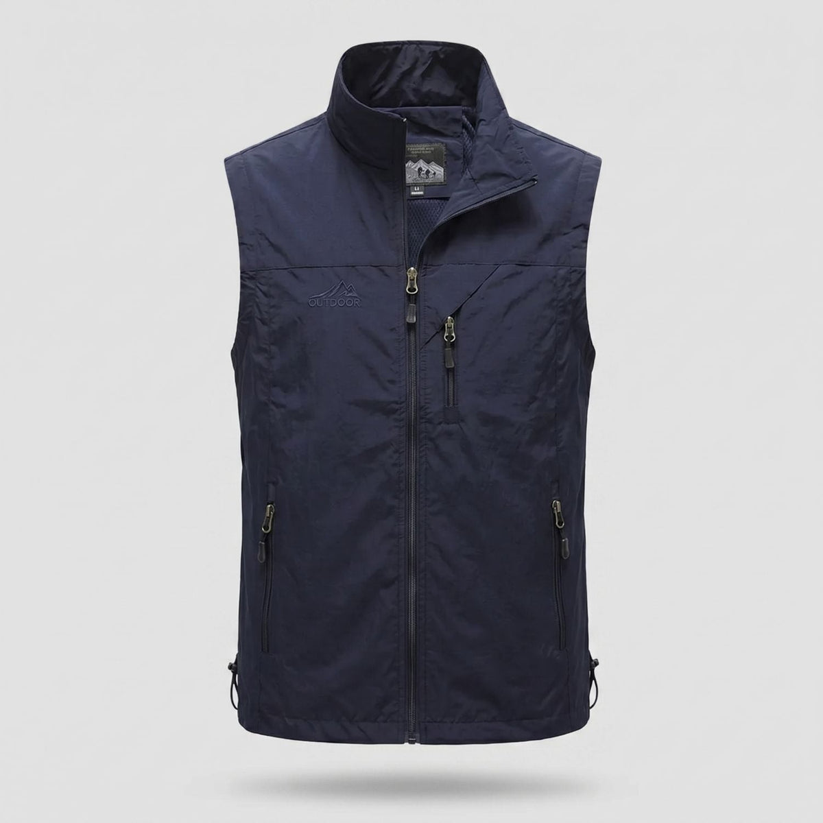Men's Lightweight Hiking Vest with Zip Pockets and Mesh Lining