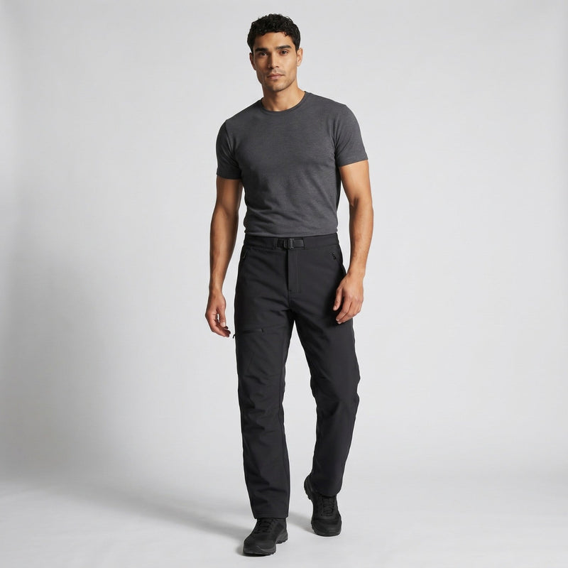 Men’s Fleece-Lined Hiking Pants with 4-Way Stretch and Water-Repellent Finish