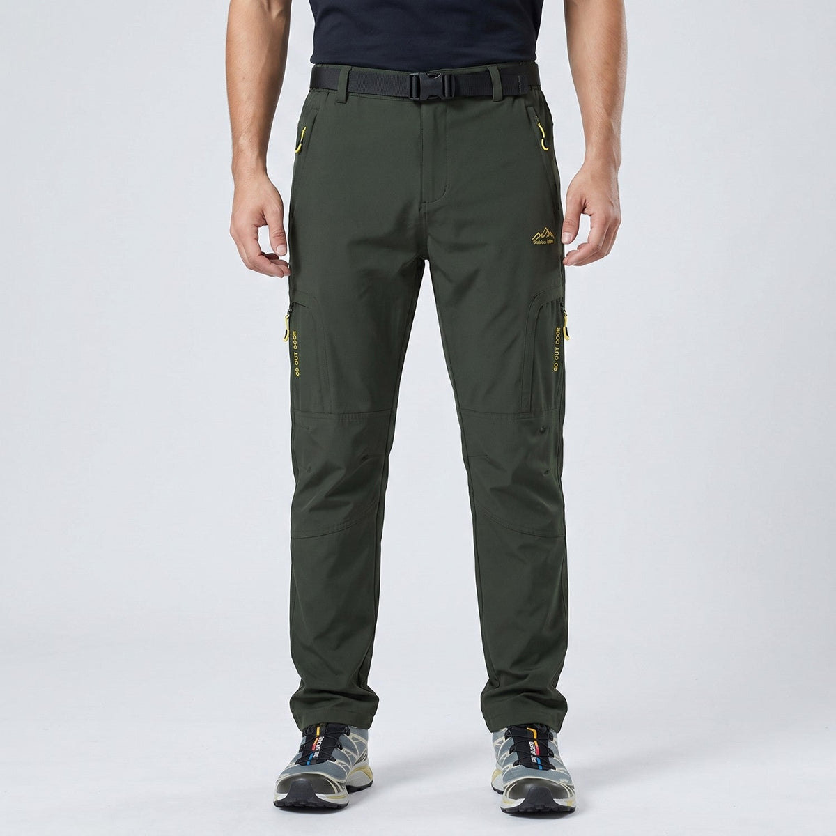Men's Quick Dry Hiking Pants With Zip Cargo Pockets And Mesh Lining