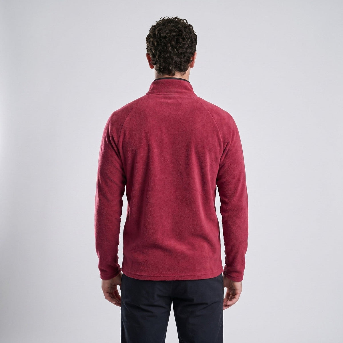 Men's Thermal Fleece Quarter Zip Pullover with Stand Collar