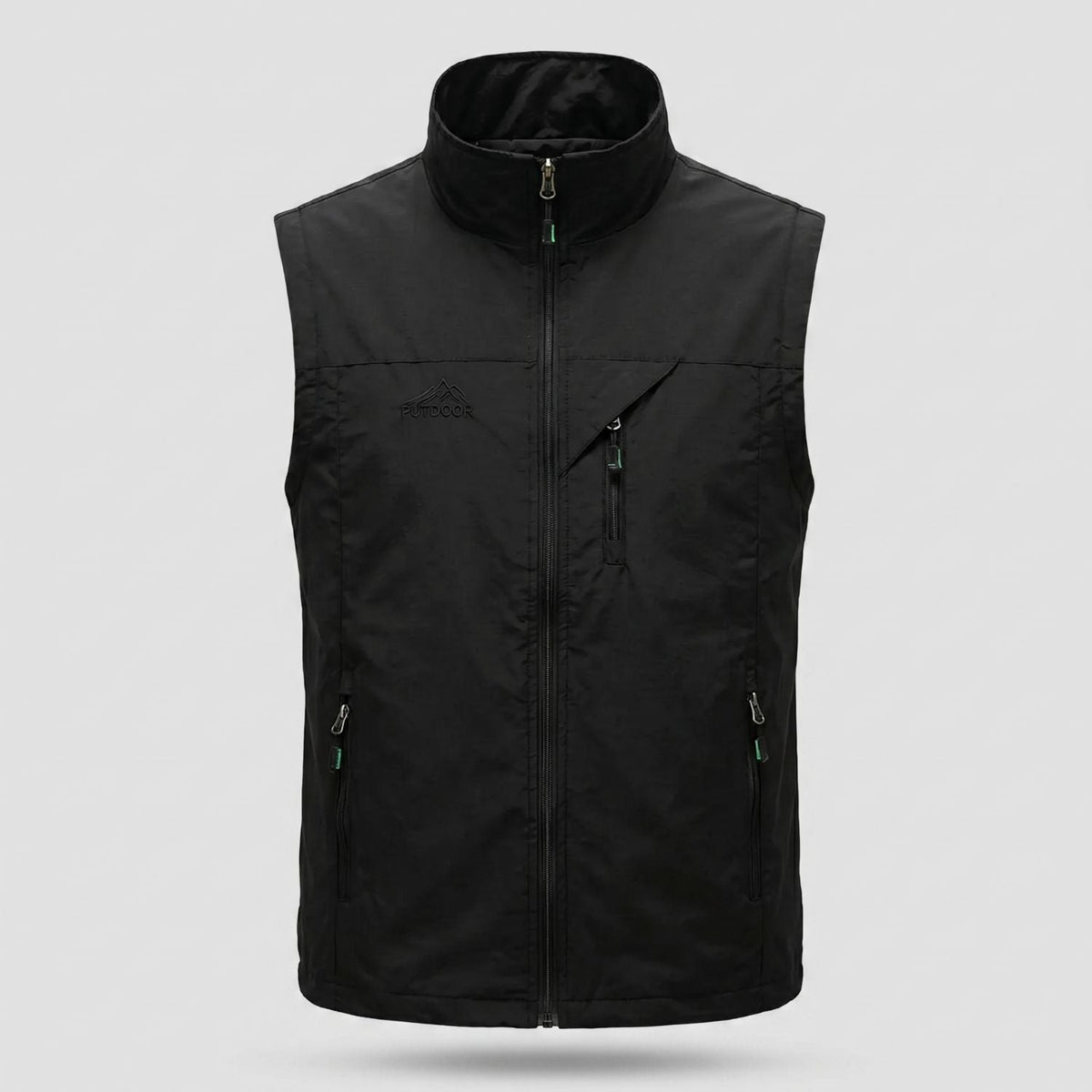 Men's Lightweight Hiking Vest with Zip Pockets and Mesh Lining