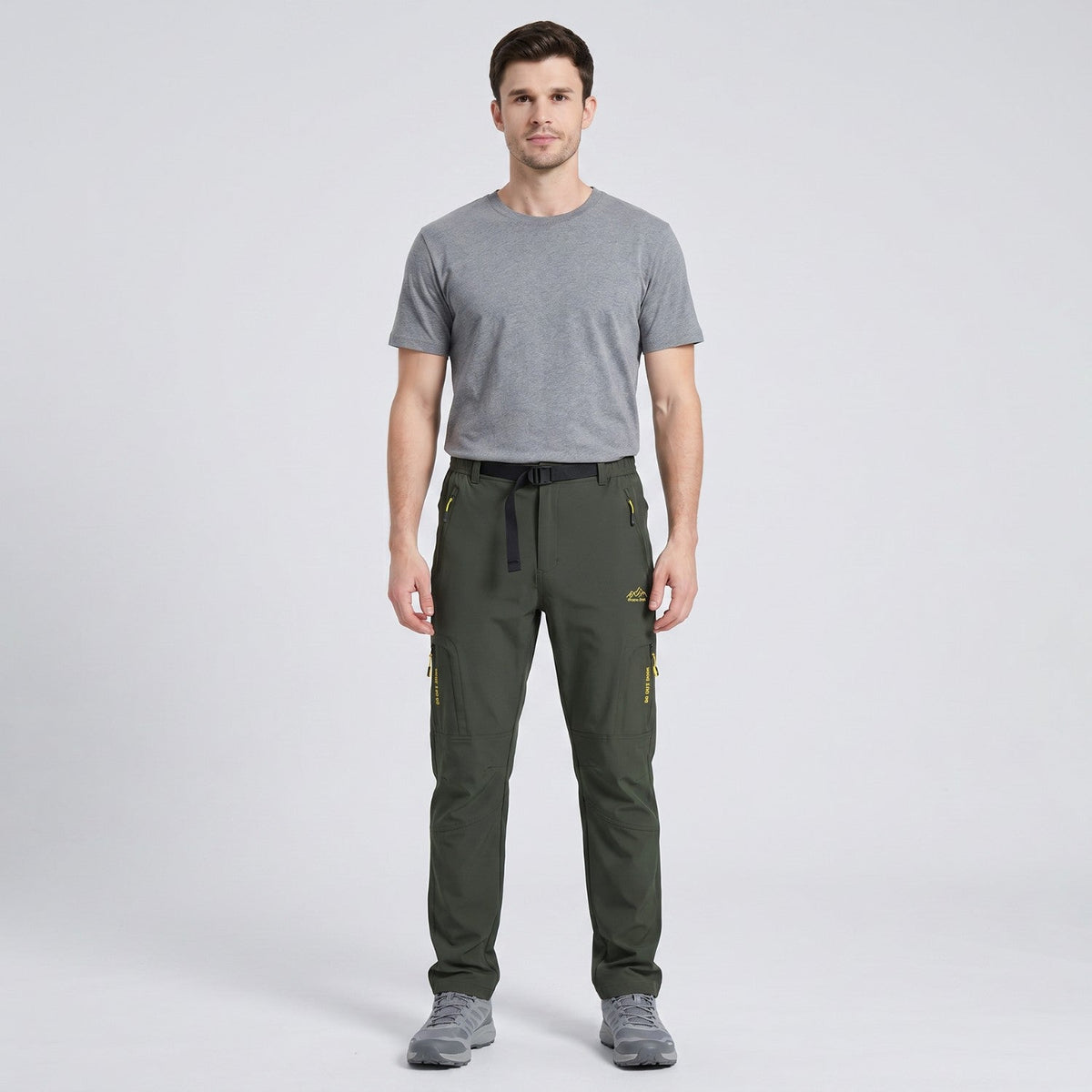 Men's Quick Dry Hiking Pants With Zip Cargo Pockets And Mesh Lining