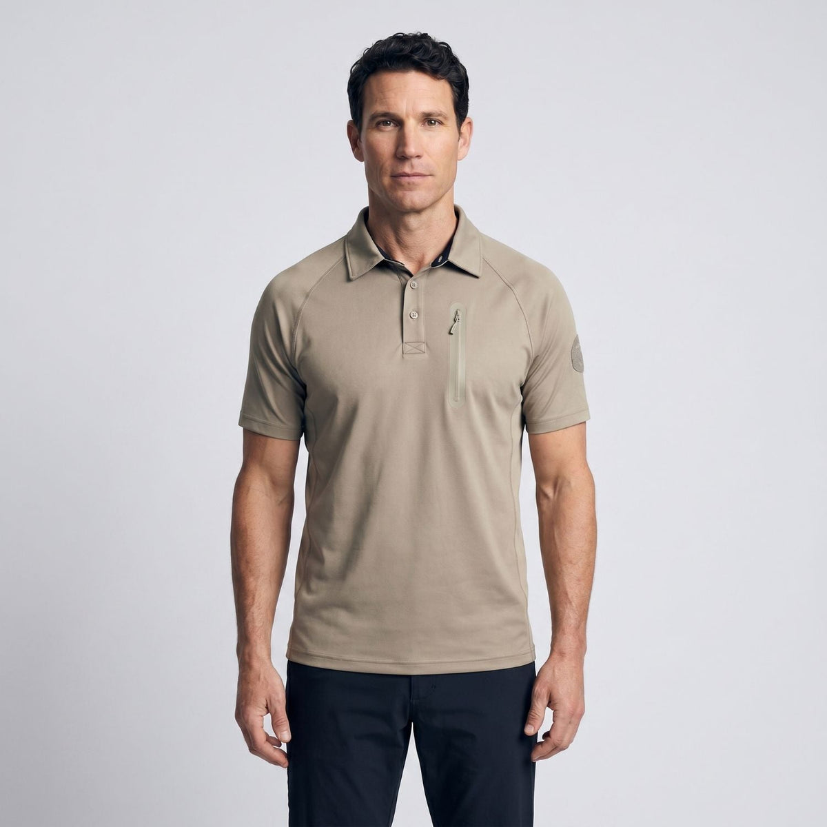 Men's Quick Dry Outdoor Polo Shirt With Zip Chest Pocket