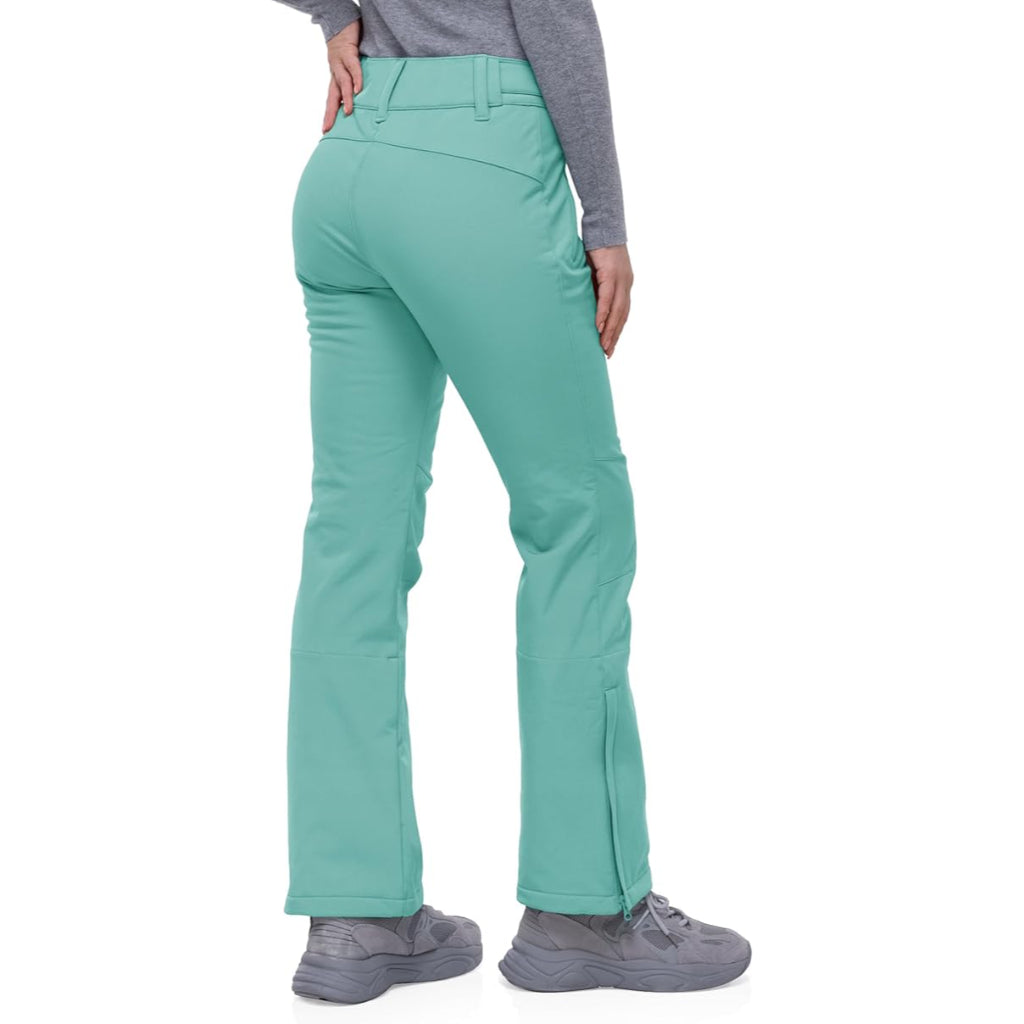 Women's Waterproof Softshell Snow Pants with Fleece Lining and Zip Pockets