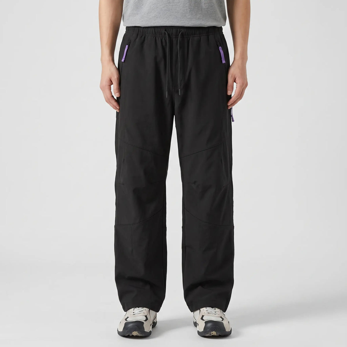 Women's Water Repellent Softshell Wide Leg Trail Trousers with Zip Pockets
