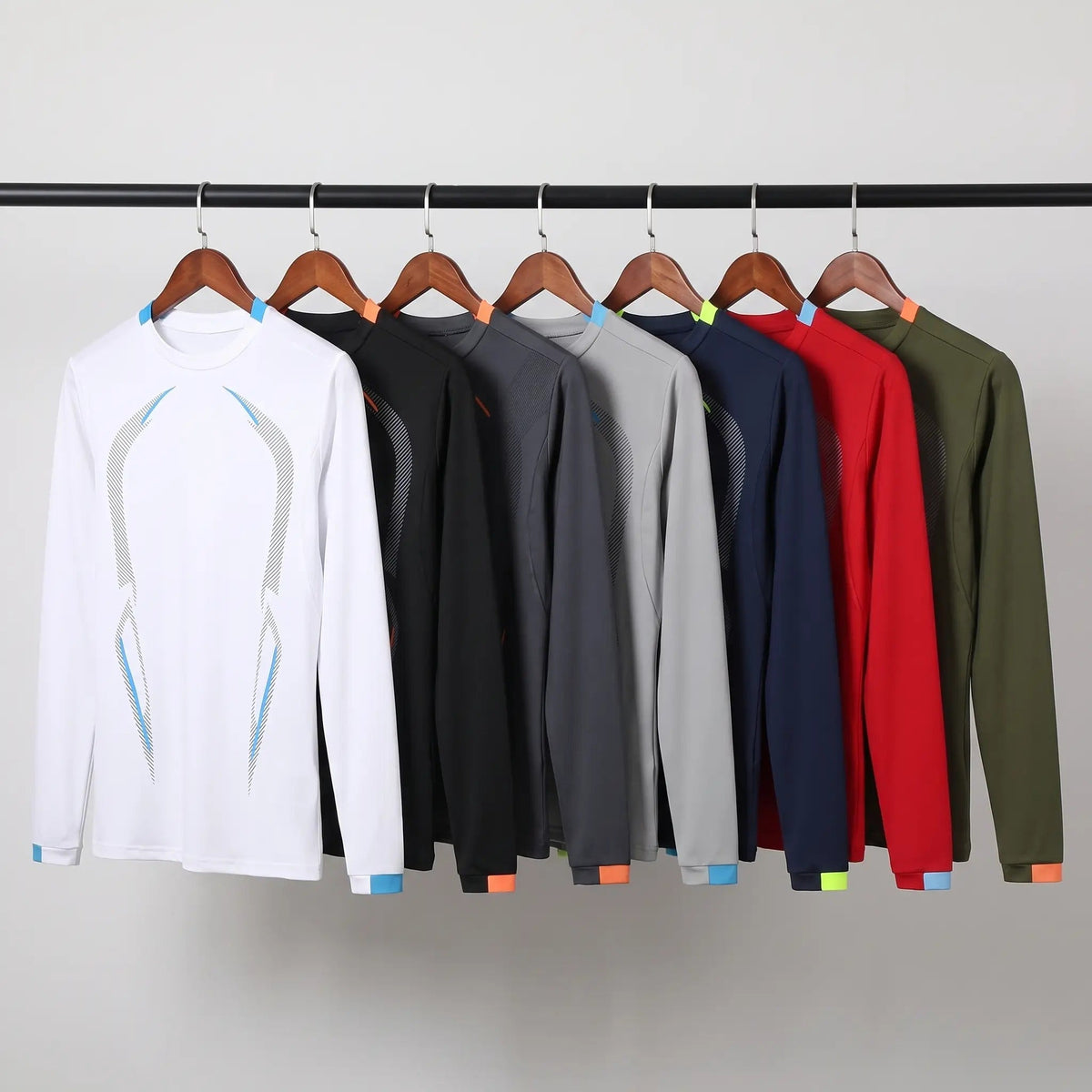 Men's Long Sleeve Quick Dry Running Top With Stretch Knit
