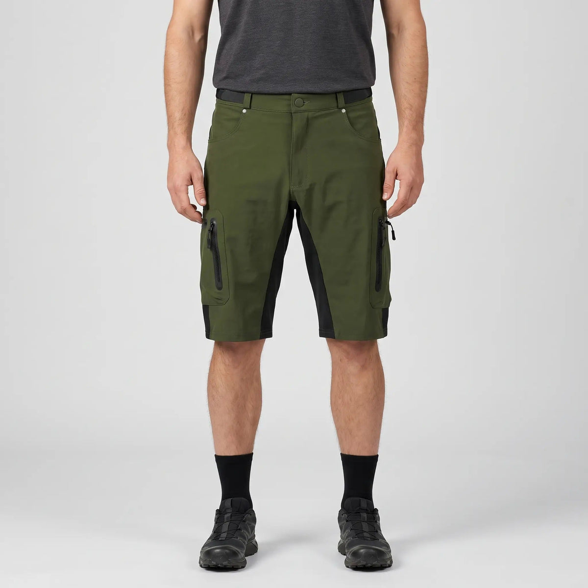 Men's Baggy MTB Shorts With Zip Thigh Pockets And Stretch Panels