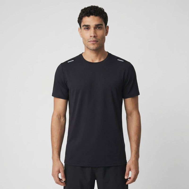 Men's Quick Dry Running T Shirt With Ribbed Breathable Weave