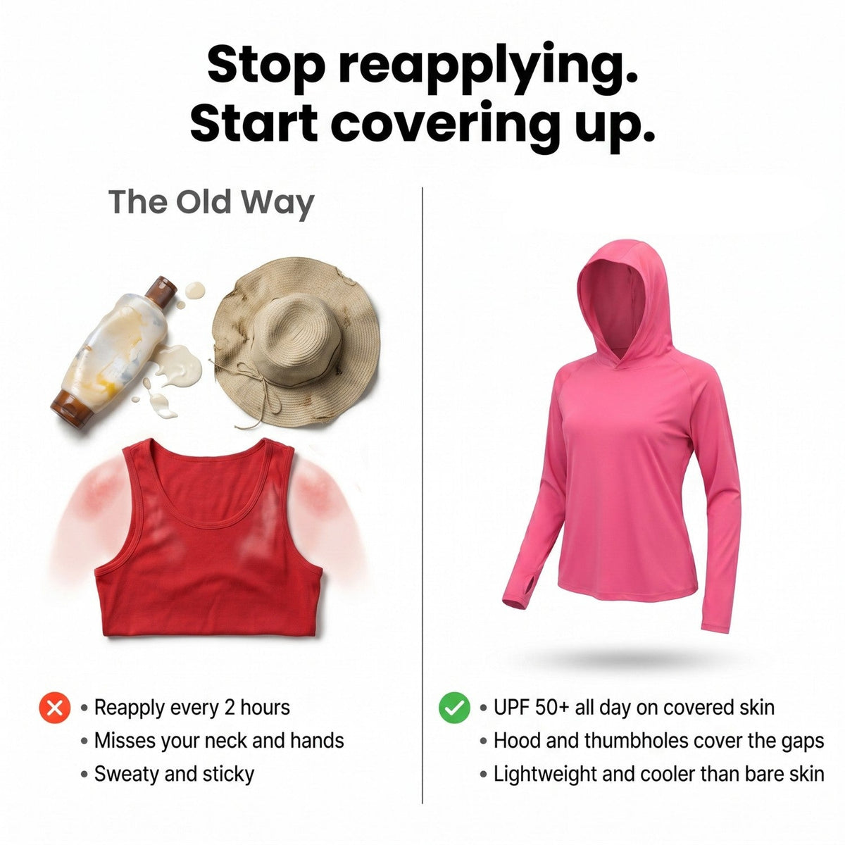 Women's Lightweight Hooded Sun Hoodie UV Protection Top
