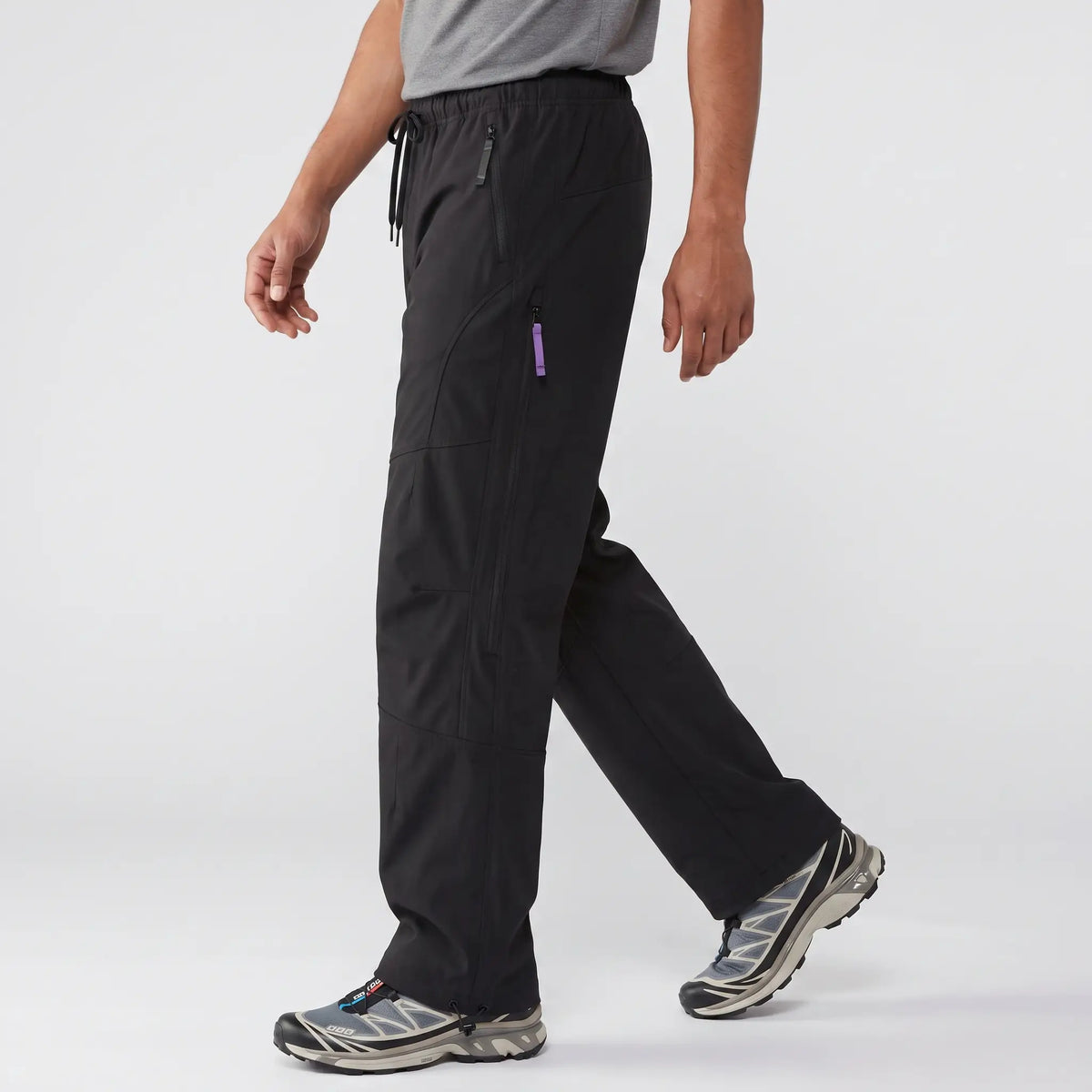 Women's Water Repellent Softshell Wide Leg Trail Trousers with Zip Pockets