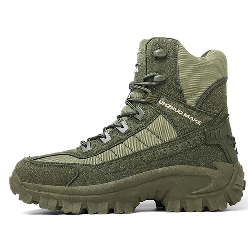 Men's High Top Tactical Boots with Non Slip Lug Sole and Lace Up