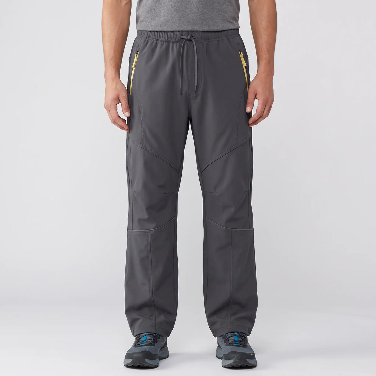 Women's Water Repellent Softshell Wide Leg Trail Trousers with Zip Pockets