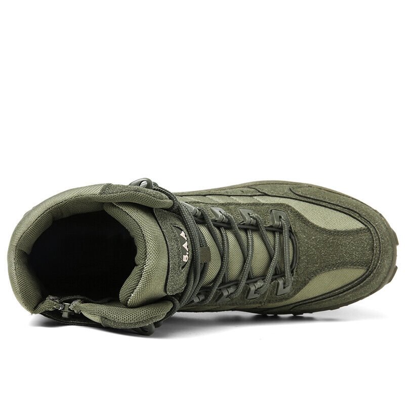 Men's High Top Tactical Boots with Non Slip Lug Sole and Lace Up