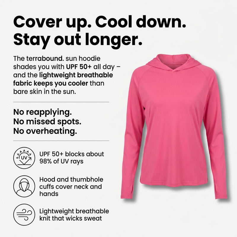 Women's Lightweight Hooded Sun Hoodie UV Protection Top