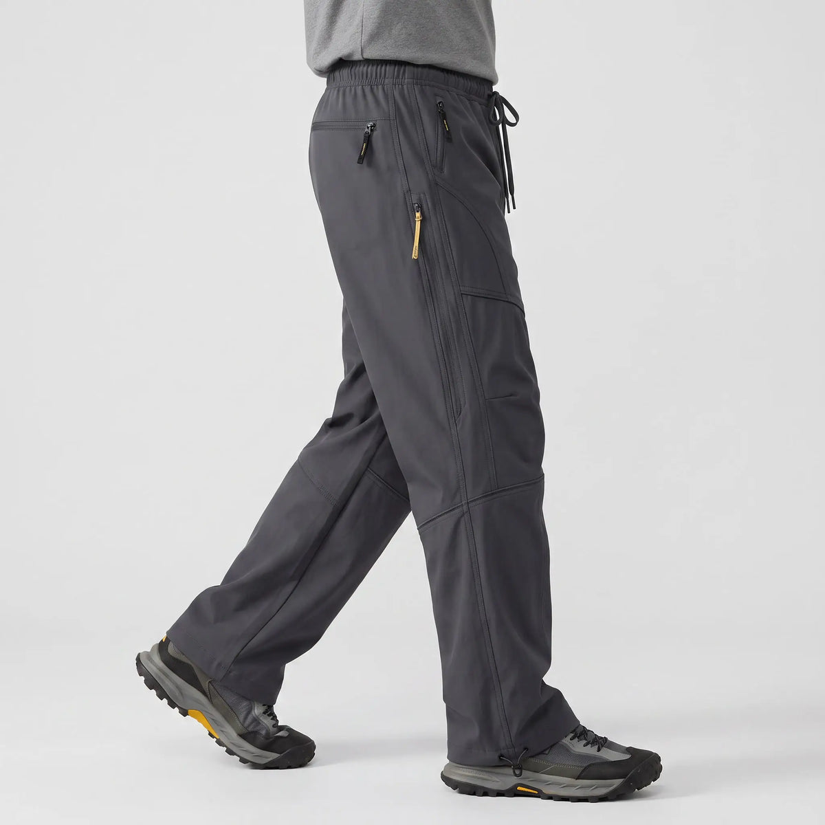Women's Water Repellent Softshell Wide Leg Trail Trousers with Zip Pockets