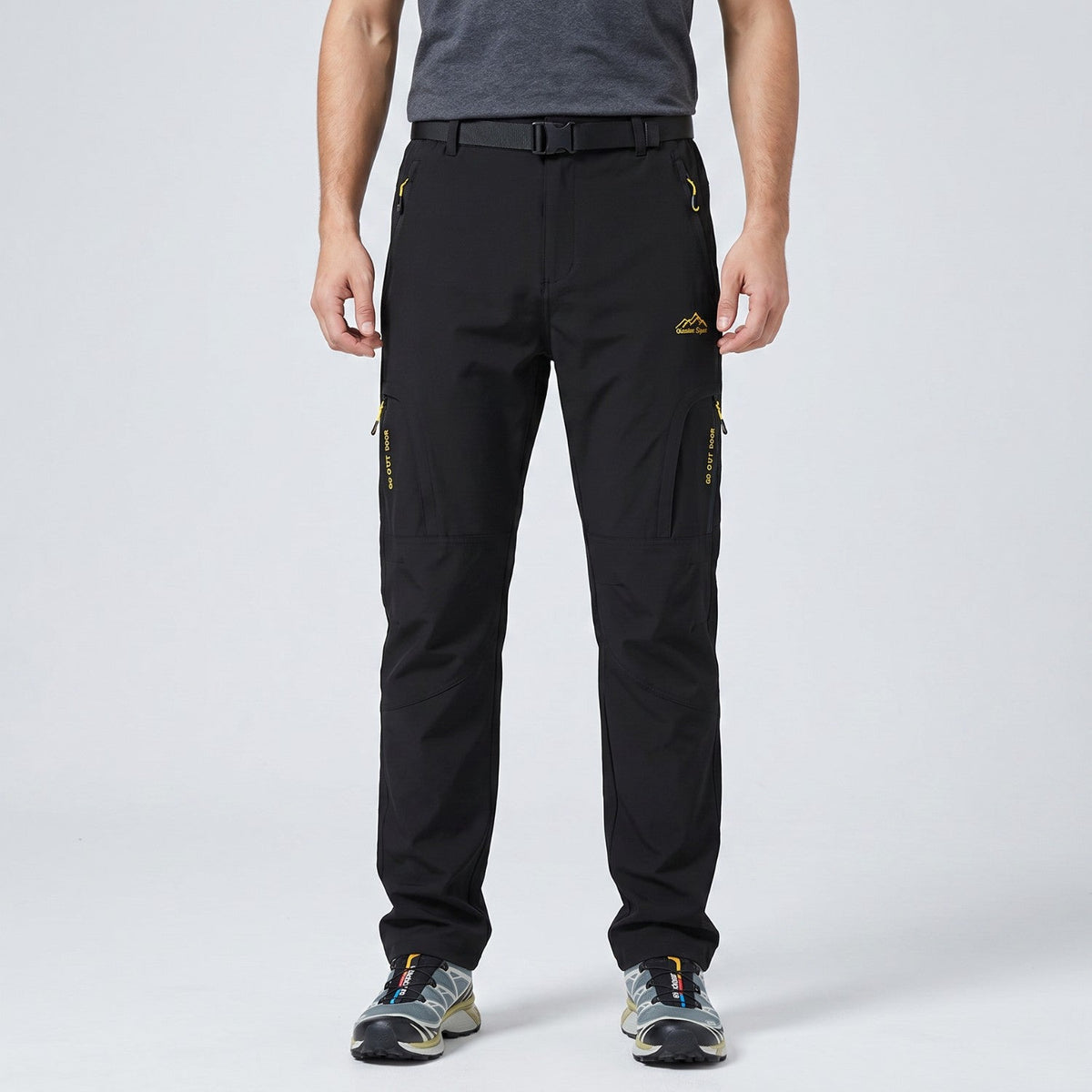 Men's Quick Dry Hiking Pants With Zip Cargo Pockets And Mesh Lining