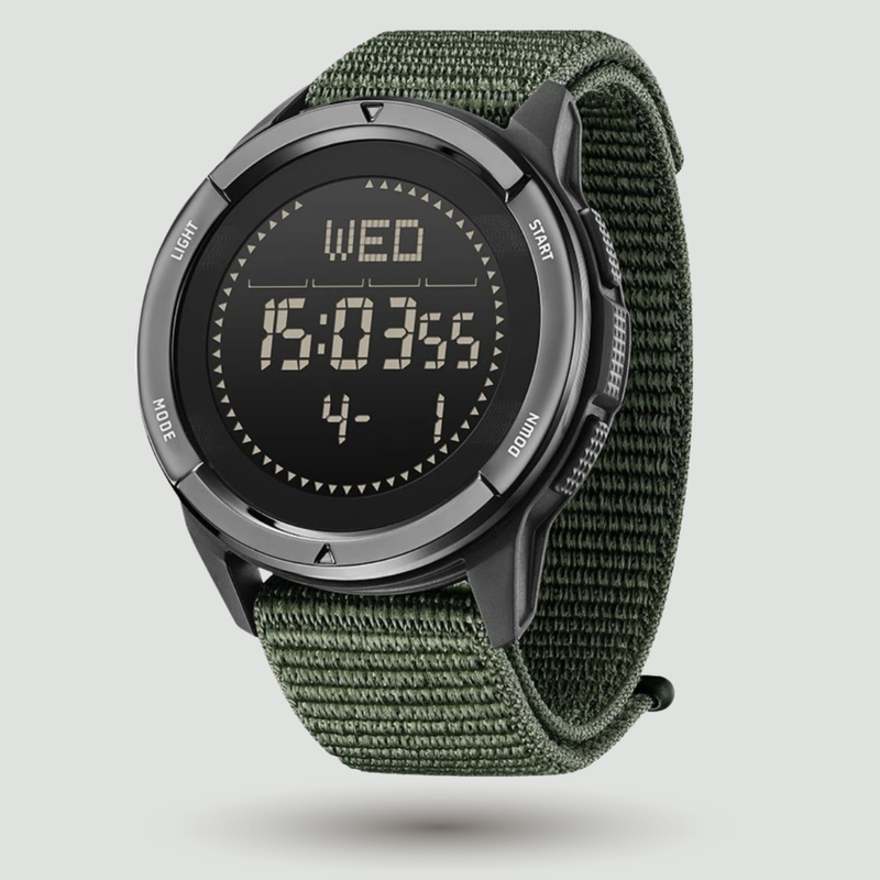 Men's Digital Sports Watch with Compass and Carbon Fiber Case