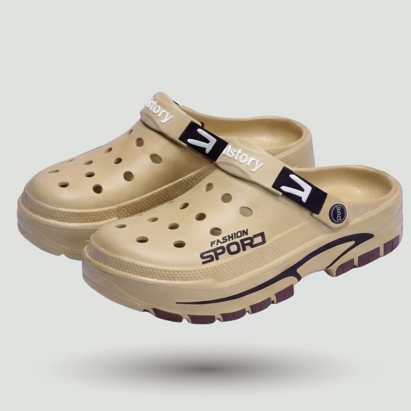 Men's Slip On Slide Sandals with Adjustable Heel Strap