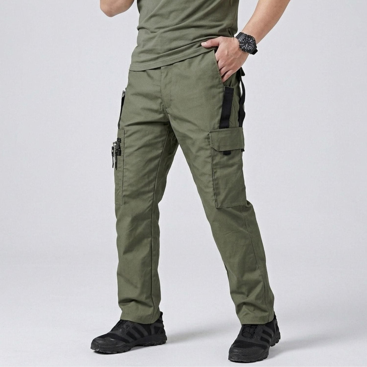 Men's Tactical Cargo Pants With Water Resistant Finish And Multi Pocket Layout