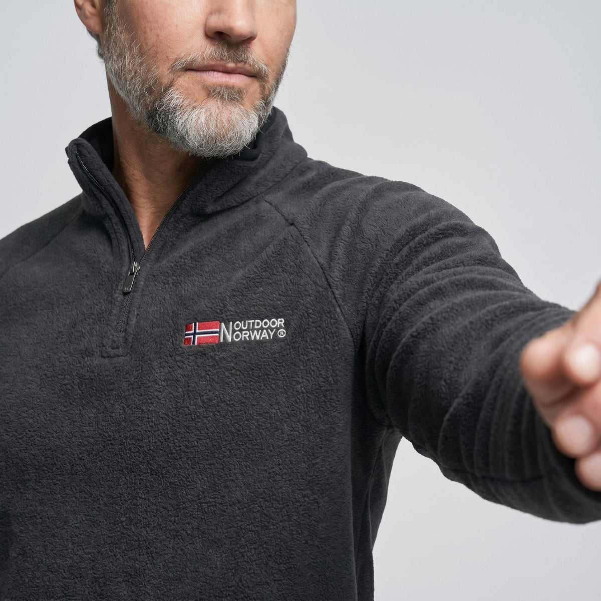 Men's Thermal Fleece Quarter Zip Pullover with Stand Collar
