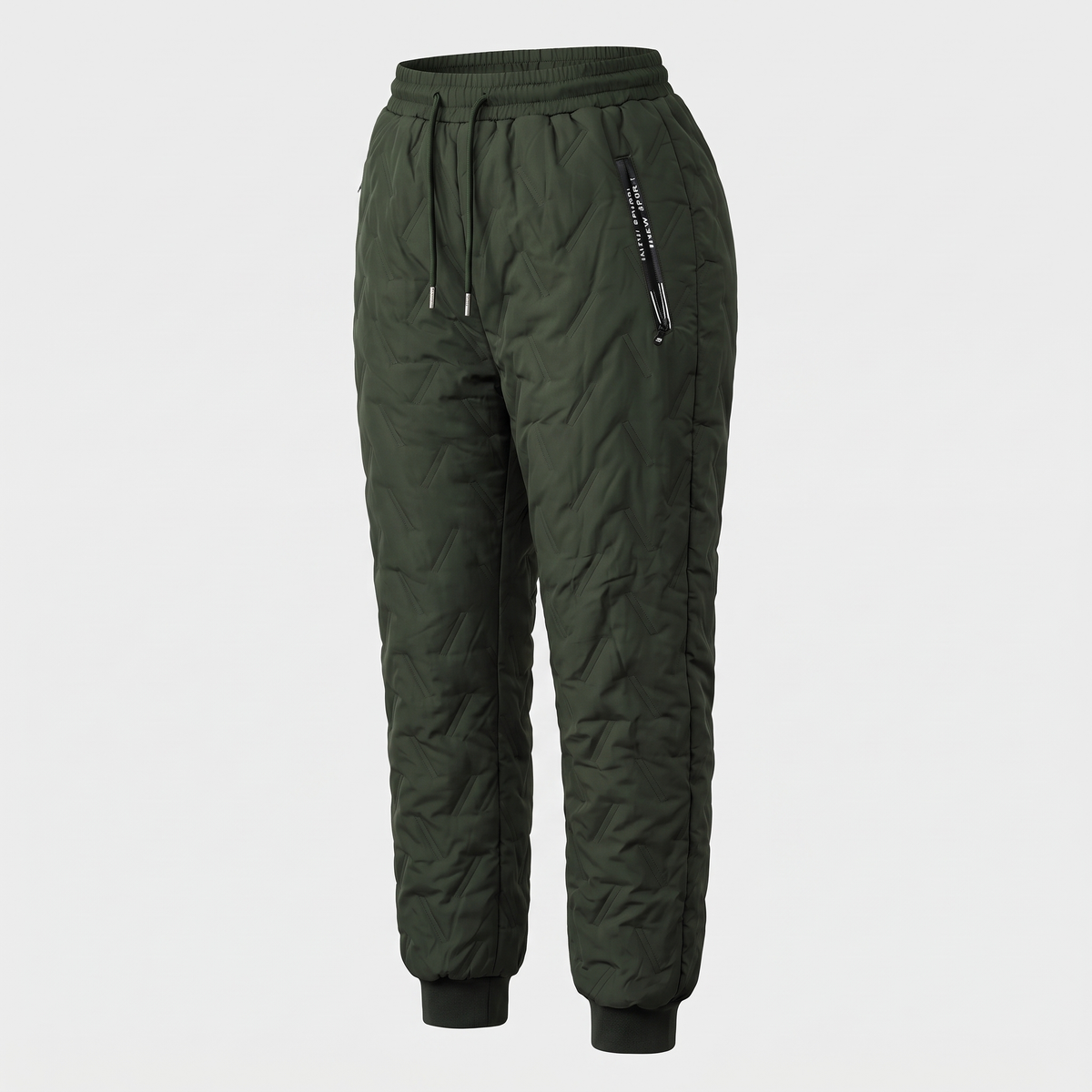 Women's Fleece Lined Quilted Winter Trousers with Zip Hip Pockets