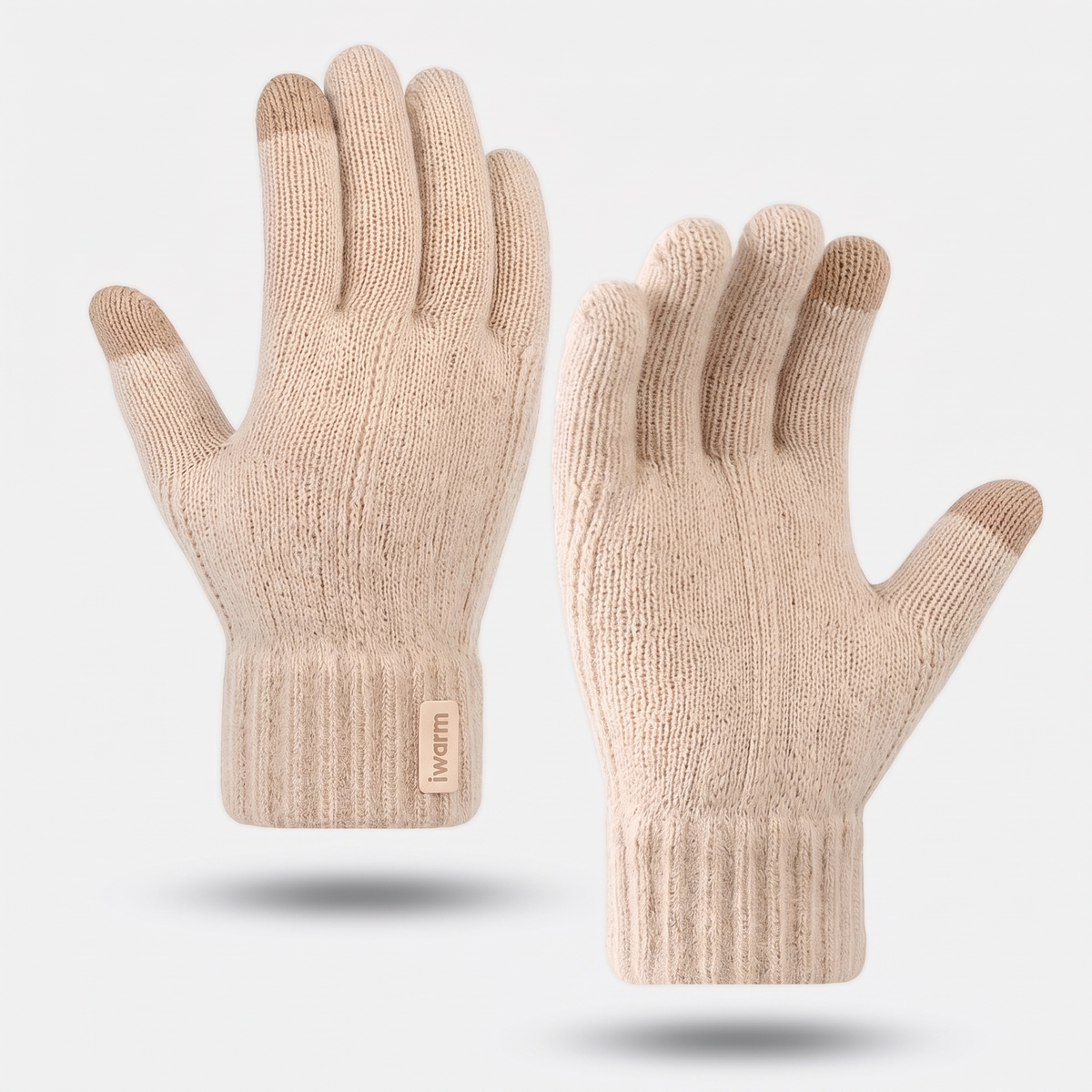 Men's Touchscreen Knitted Gloves with Deep Ribbed Cuff