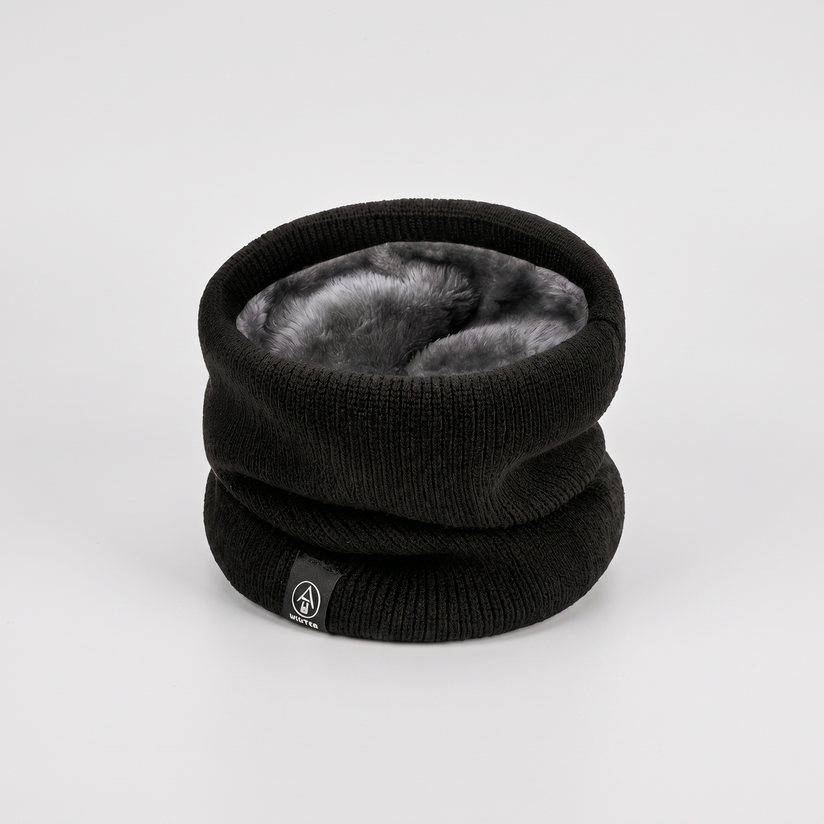 Men's Plush Lined Ribbed Knit Snood Neck Warmer