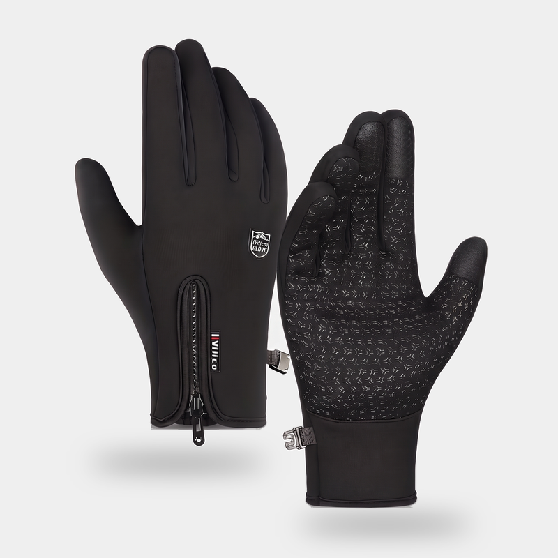 Men's Touchscreen Cycling Gloves with Zip Cuff and Grip Palm