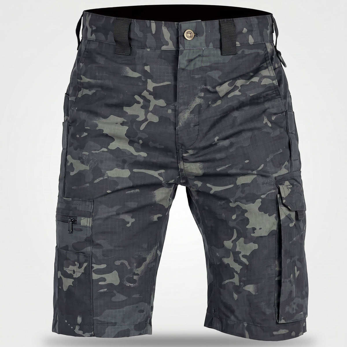 Men's Ripstop Cargo Shorts With Zip Security Pocket And Webbing Belt Loops