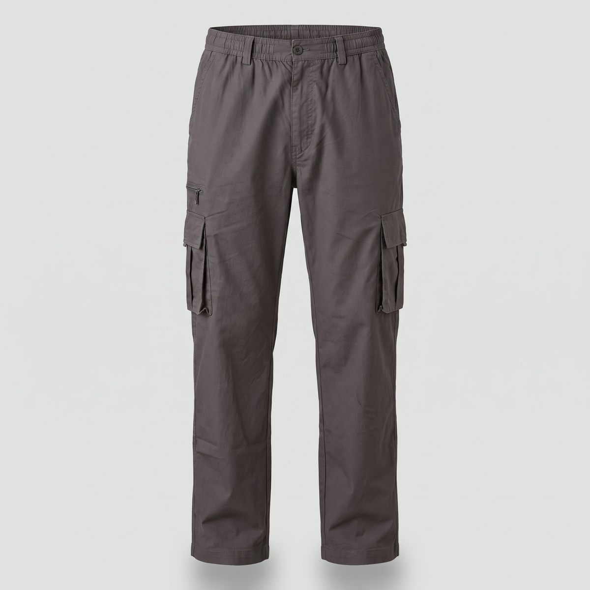 Men's Lightweight Polyester Cargo Walking Trousers with Zip Pockets