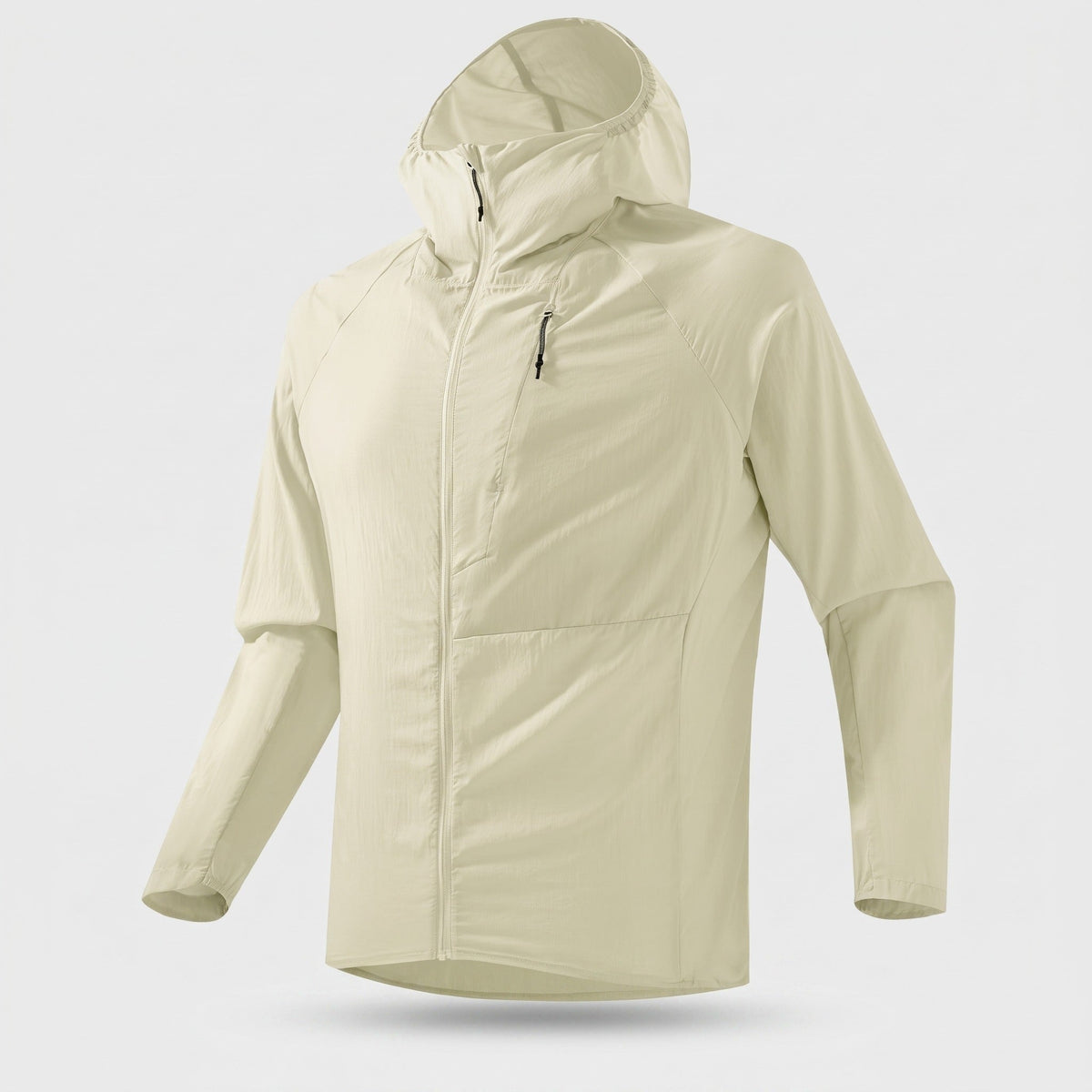 Men's Packable Hooded Windbreaker Jacket with Chest Pocket