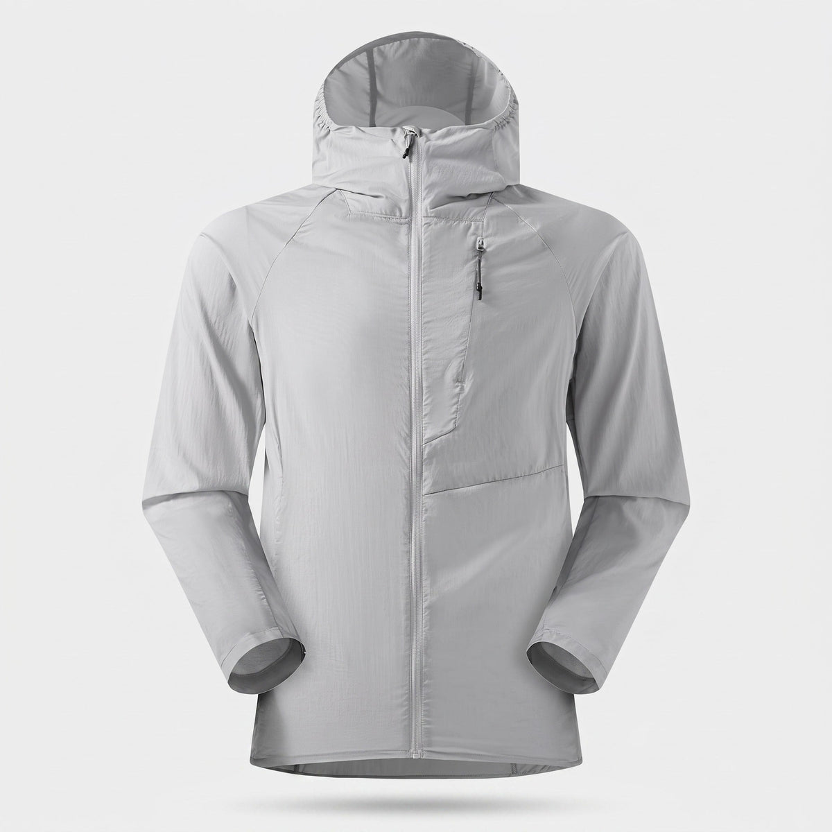 Men's Packable Hooded Windbreaker Jacket with Chest Pocket