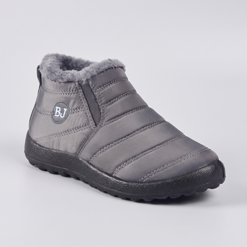 Women's Faux Fur Lined Slip On Snow Boots with Elastic Side Panels