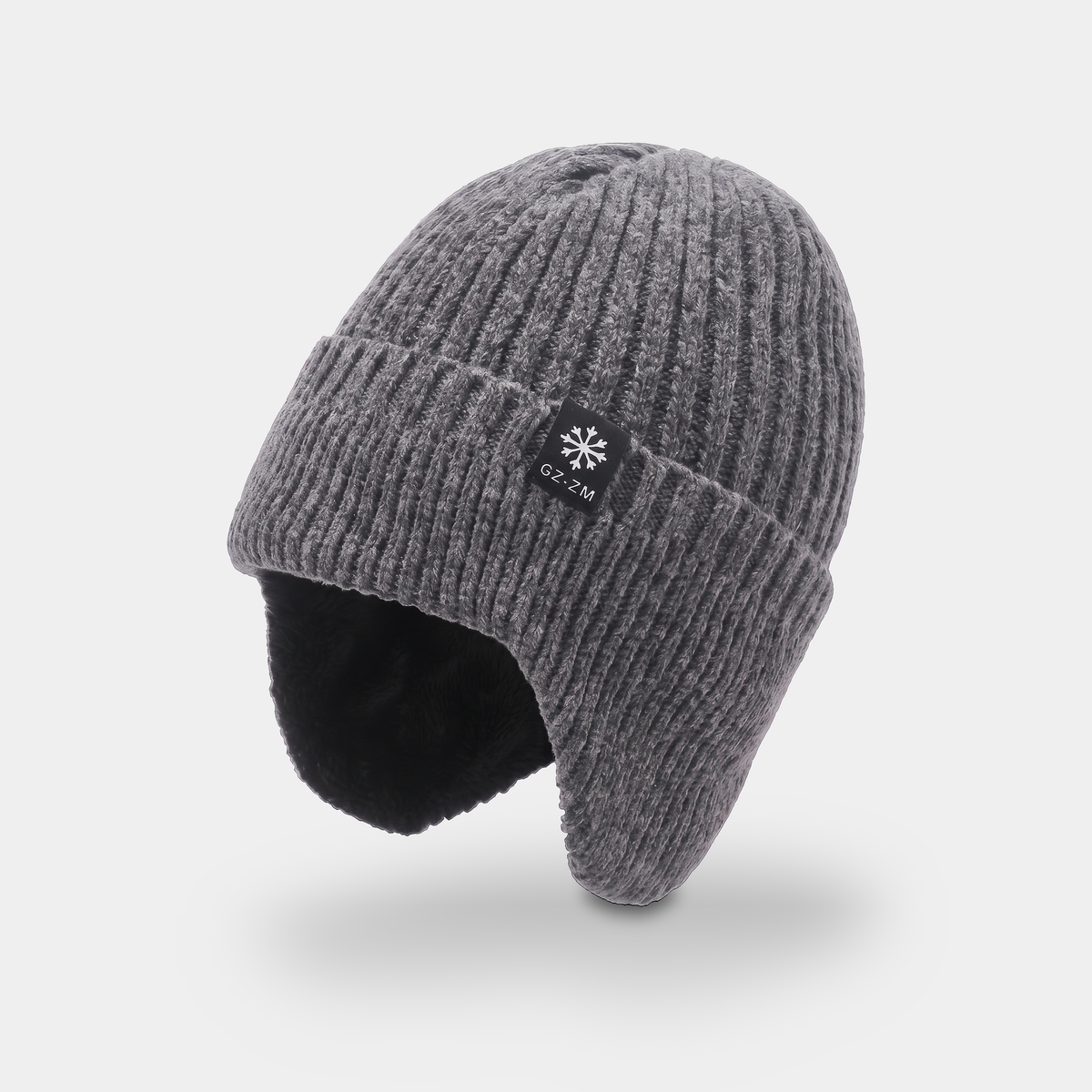 Men's Fleece Lined Beanie with Fold Down Ear Flaps