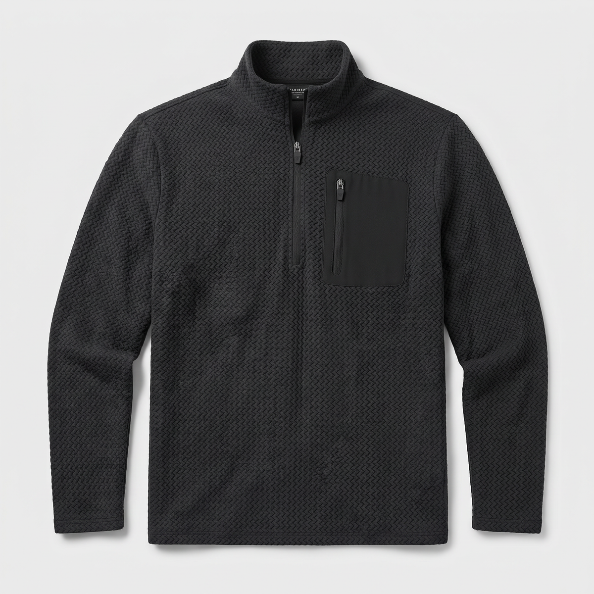 Men's Quarter Zip Fleece Pullover with Zip Chest Pocket