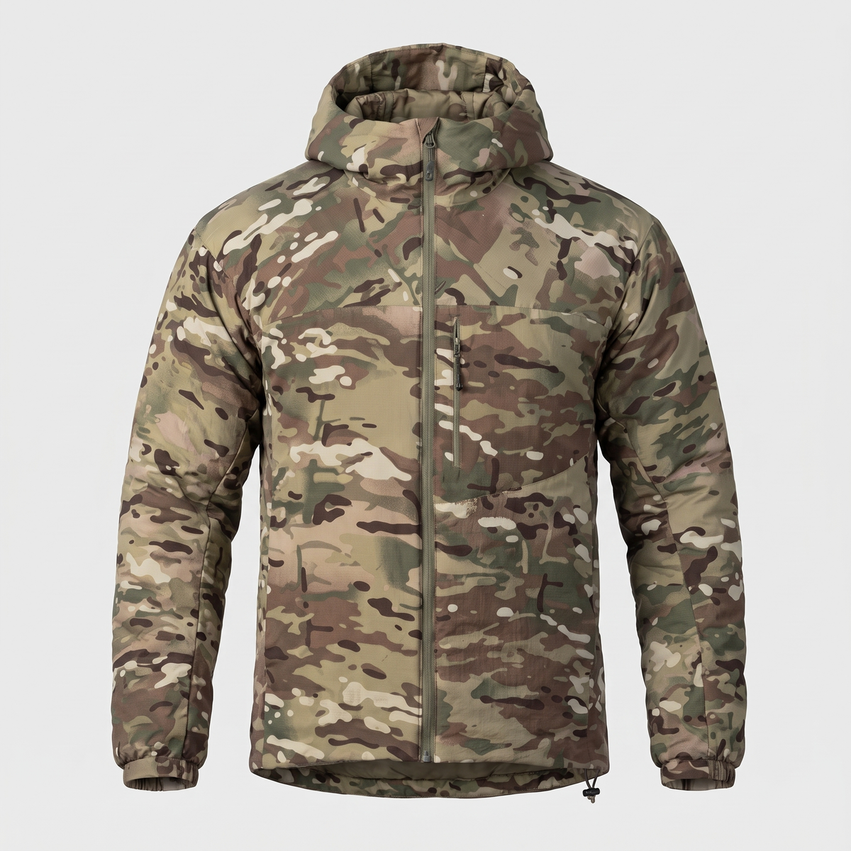 Men's Lightweight Insulated Hooded Jacket with Zip Chest Pocket