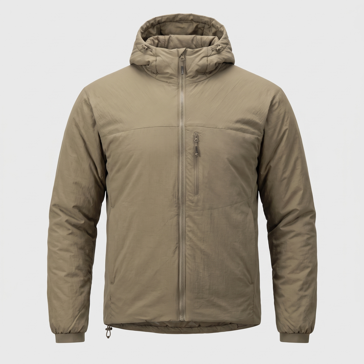 Men's Lightweight Insulated Hooded Jacket with Zip Chest Pocket