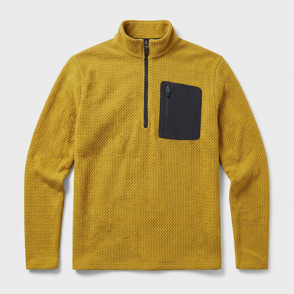Men's Quarter Zip Fleece Pullover with Zip Chest Pocket