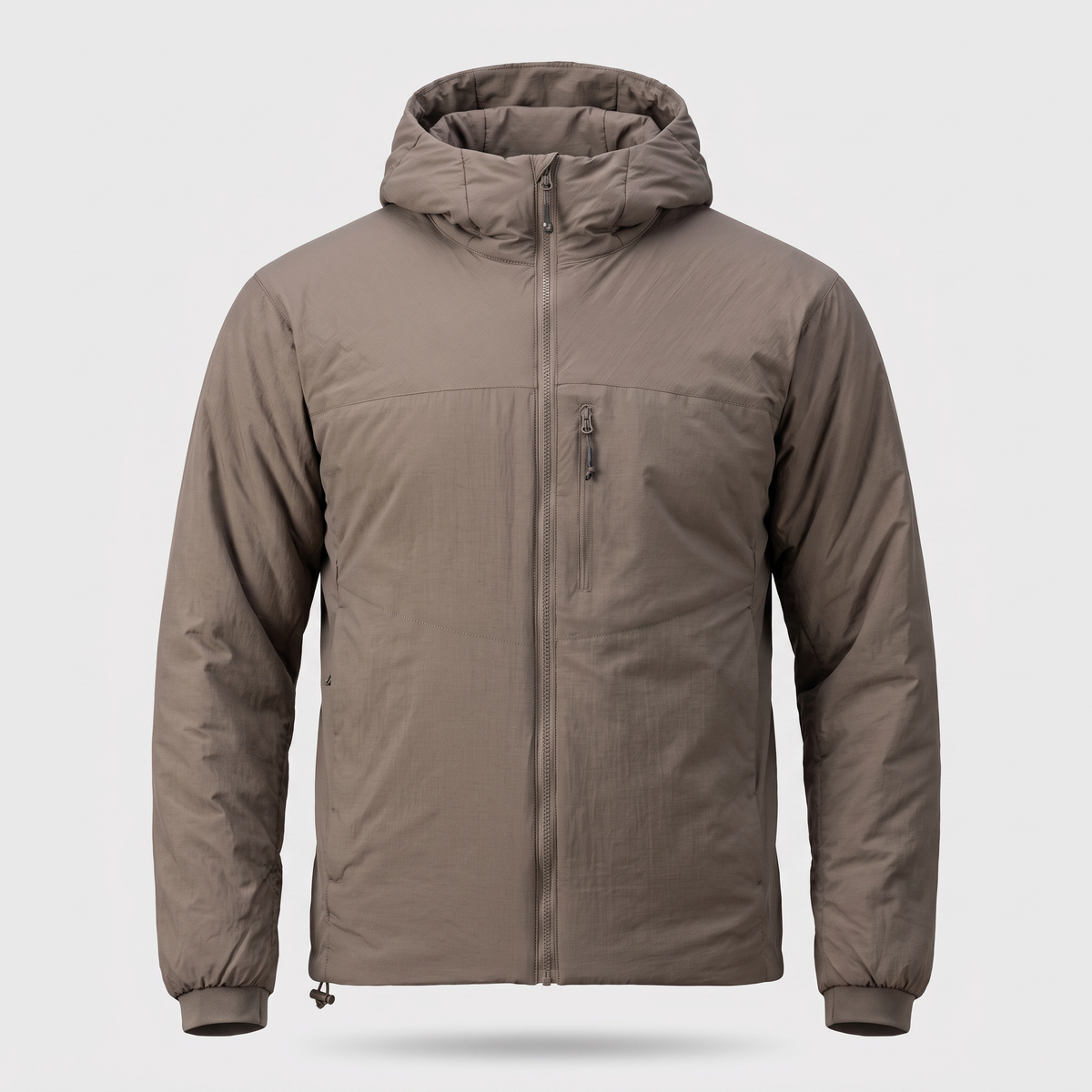 Men's Lightweight Insulated Hooded Jacket with Zip Chest Pocket