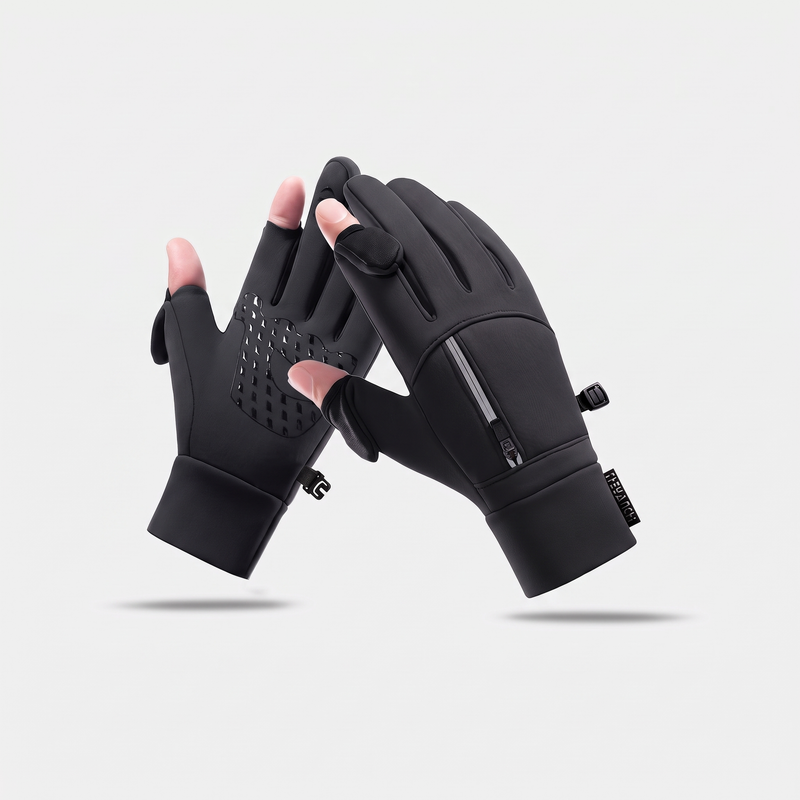 Men's Winter Gloves with Fold Back Thumb and Finger Tips