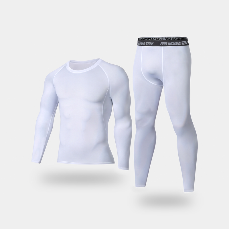 Men's Long Johns Set With Crew Neck Top And Raglan Sleeve Leggings