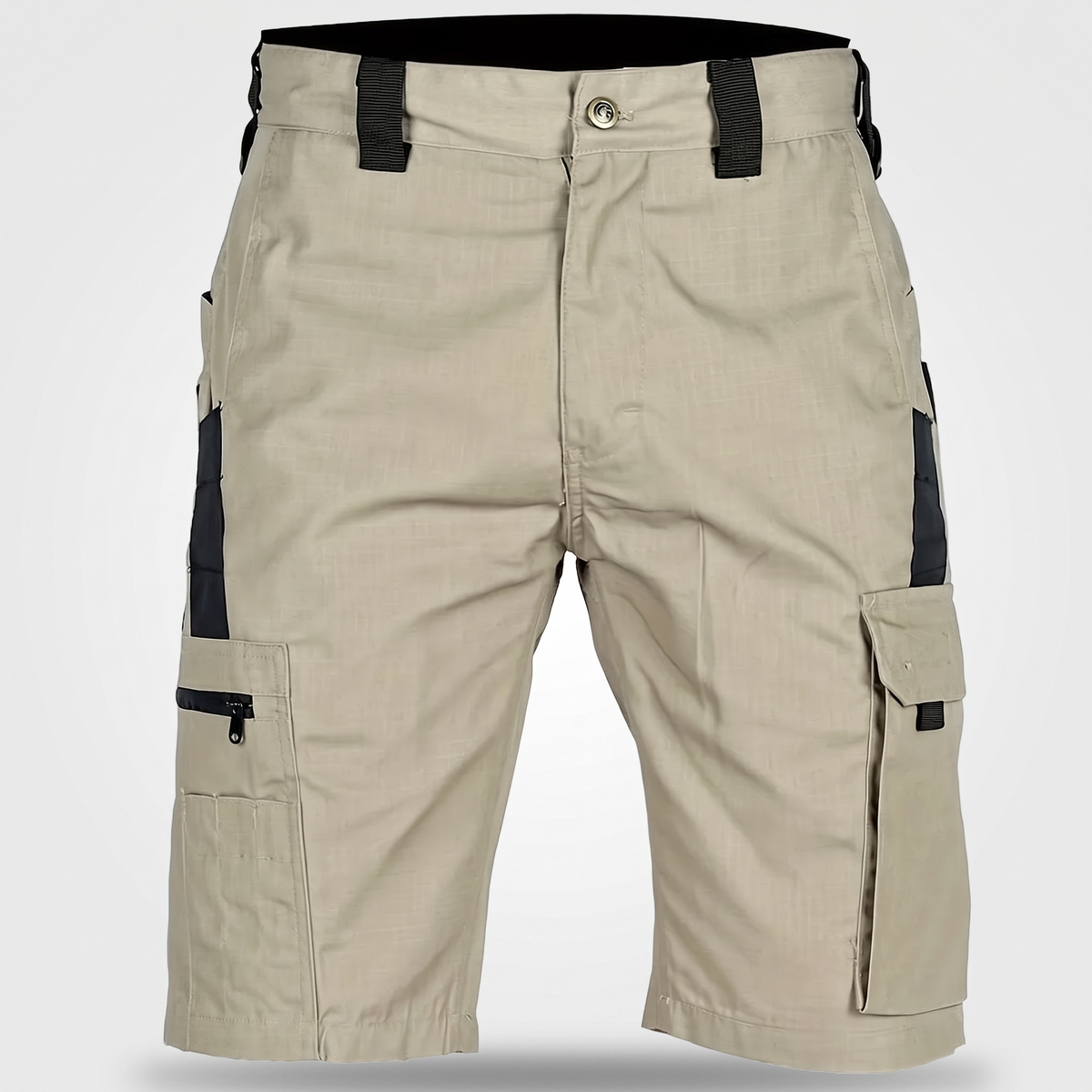 Men's Ripstop Cargo Shorts With Zip Security Pocket And Webbing Belt Loops